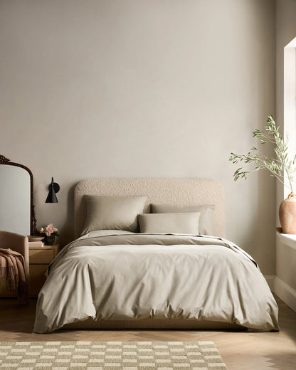 Organic Crisp Percale Duvet Cover Set - Twin / Espresso