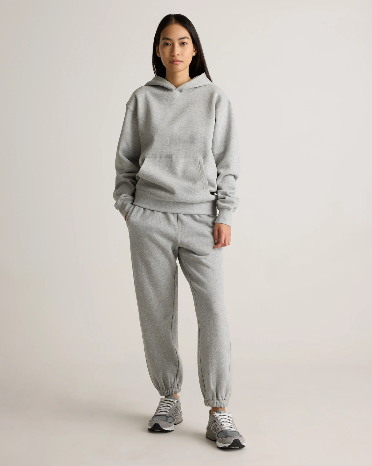 Organic Heavyweight Fleece Boyfriend Hoodie - XS / Heather Grey