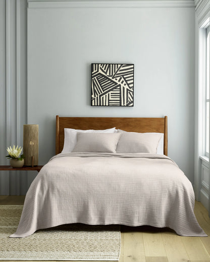 Organic Ribbed Cotton Coverlet - Twin / Toffee