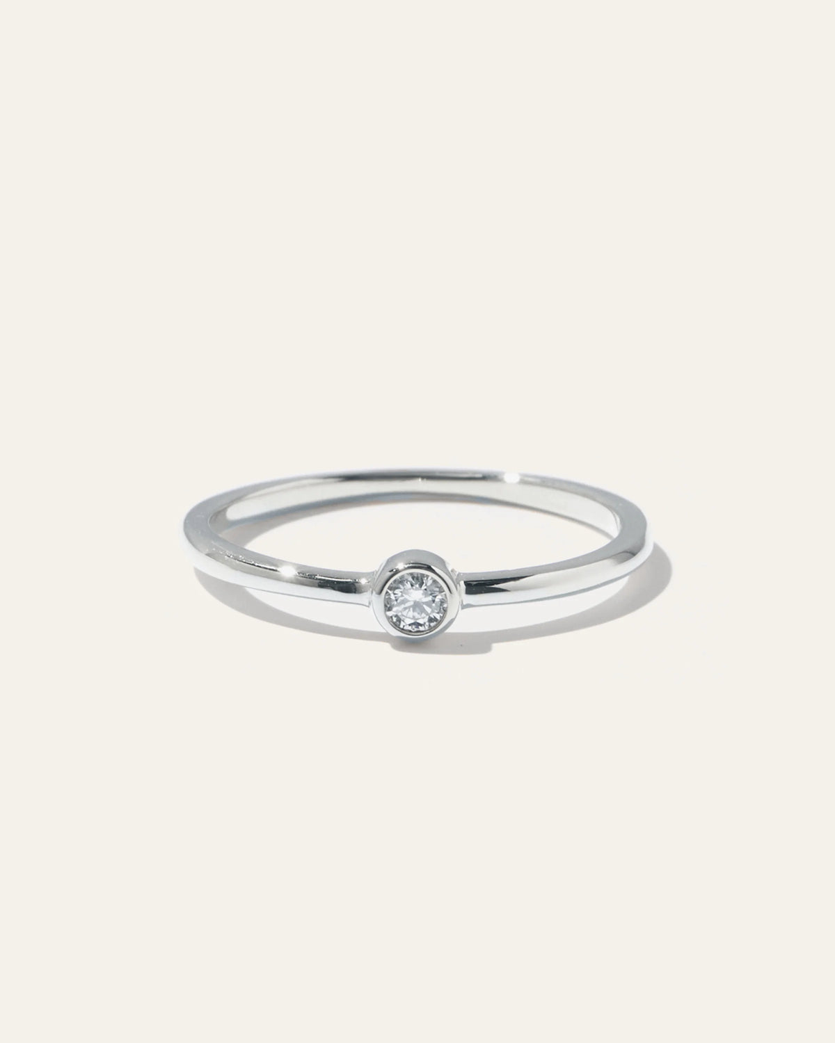 14K Gold Solo Diamond Bezel Ring - 4 / Yellow Gold