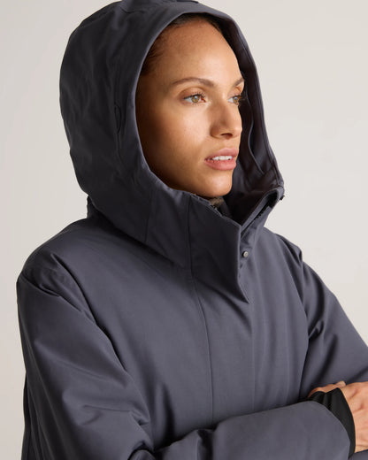 Responsible Down Hooded Long Parka - XS / Storm Blue