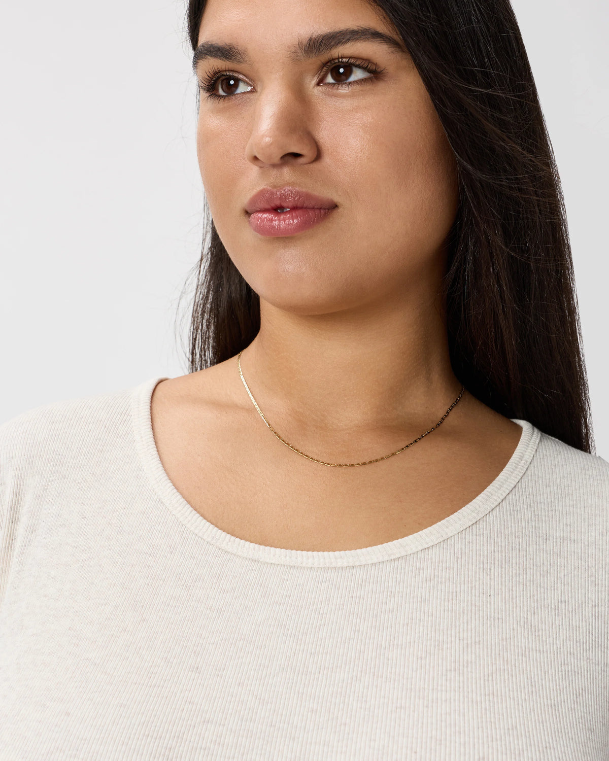 Organic Cotton Micro-Rib Long Sleeve Tee - XS / Moonstone Blue
