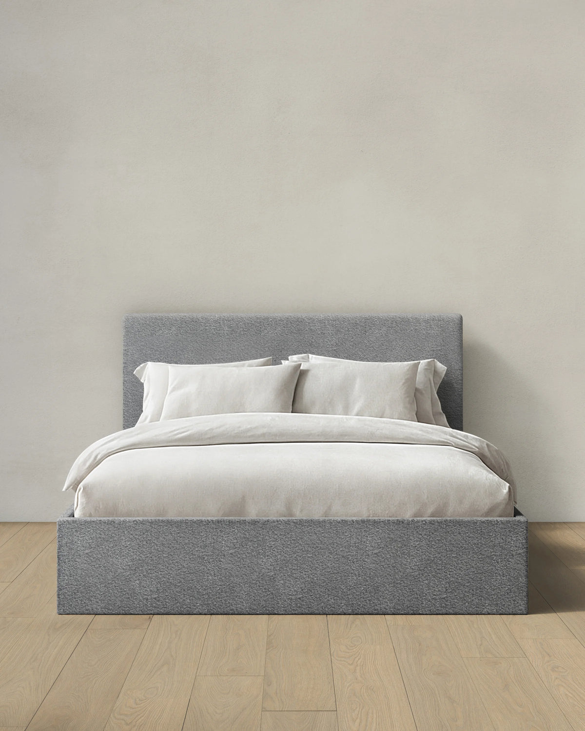 Plush Boucle Square Bed - Full / Ivory