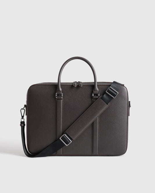 Italian Saffiano Briefcase - One Size / Hickory
