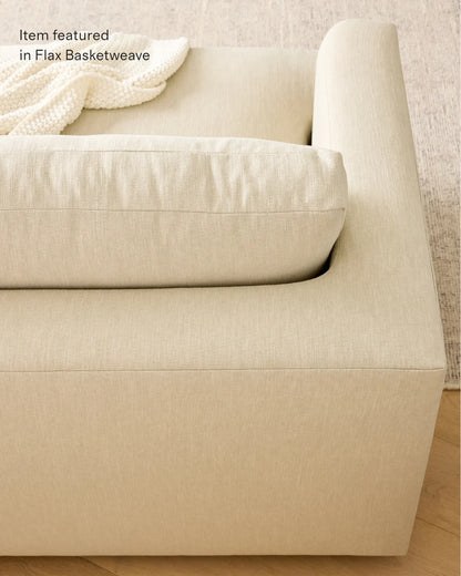 Sierra Curved Arm L Sectional in Performance Basketweave - Right Arm / Fog