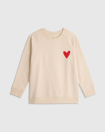 Organic Cotton French Terry Crew Neck Sweatshirt - 6 / Heart Graphic