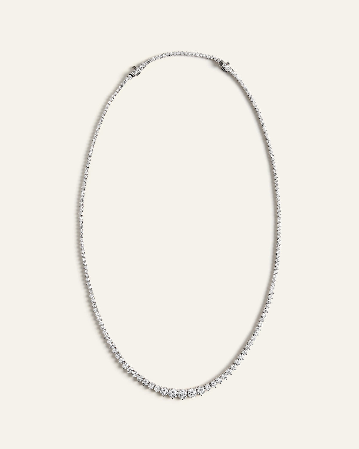 14K Gold Lab Grown Diamond Graduated Tennis Necklace - 10ctw - One Size / Yellow Gold