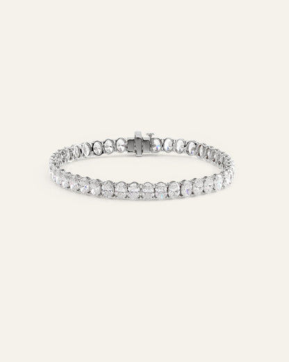 14K Gold Lab Grown Diamond North-South Oval Tennis Bracelet - 15ctw - 6.5" / Yellow Gold