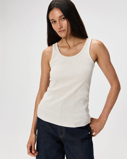 Organic Cotton Micro-Rib Scoop Neck Tank - XS / Moonstone Blue