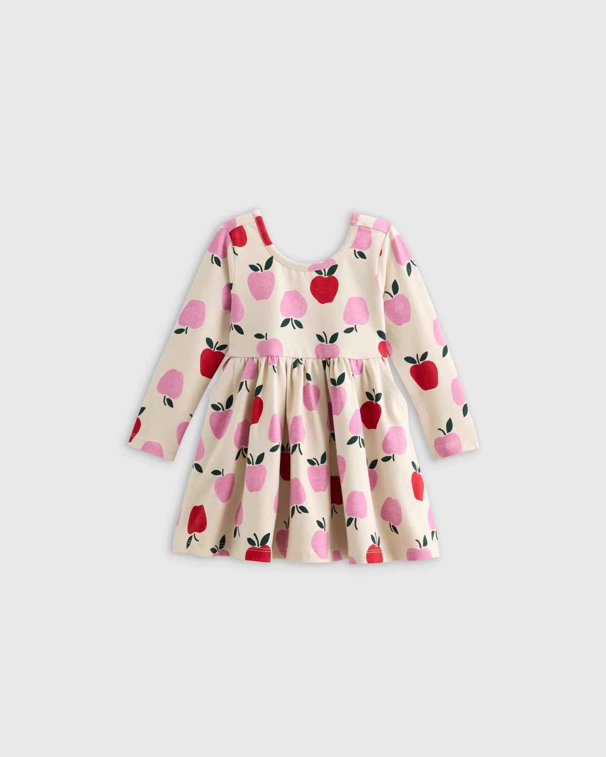 Organic Cotton Long Sleeve Skater Dress - 0-3M / Flower Buds