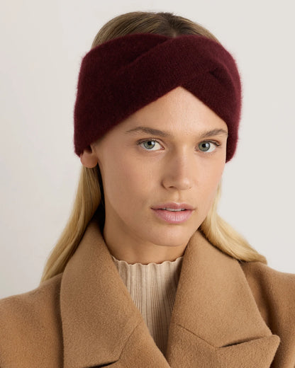Mongolian Cashmere Twist Headband - One Size / Black