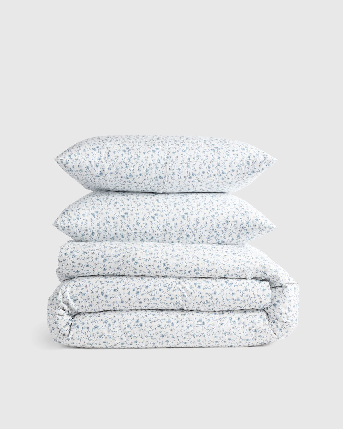 Organic Crisp Percale Floral Duvet Cover Set - Twin / Toffee Florette
