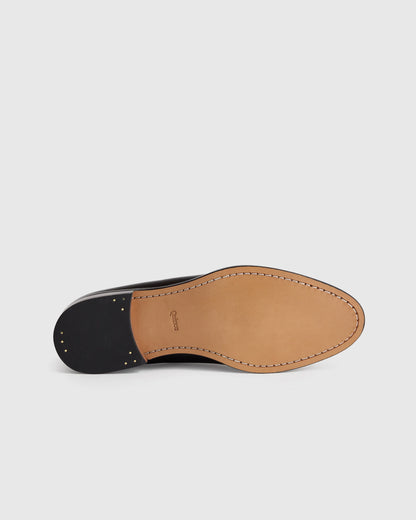 Calfskin Leather Plain Toe Oxford - 7 / Black