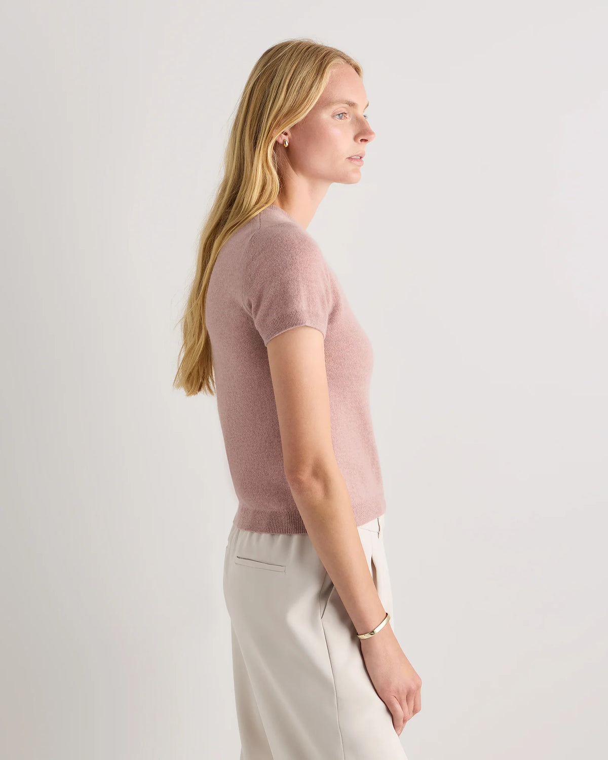 Mongolian Cashmere Tee - XS / Pale Custard Yellow