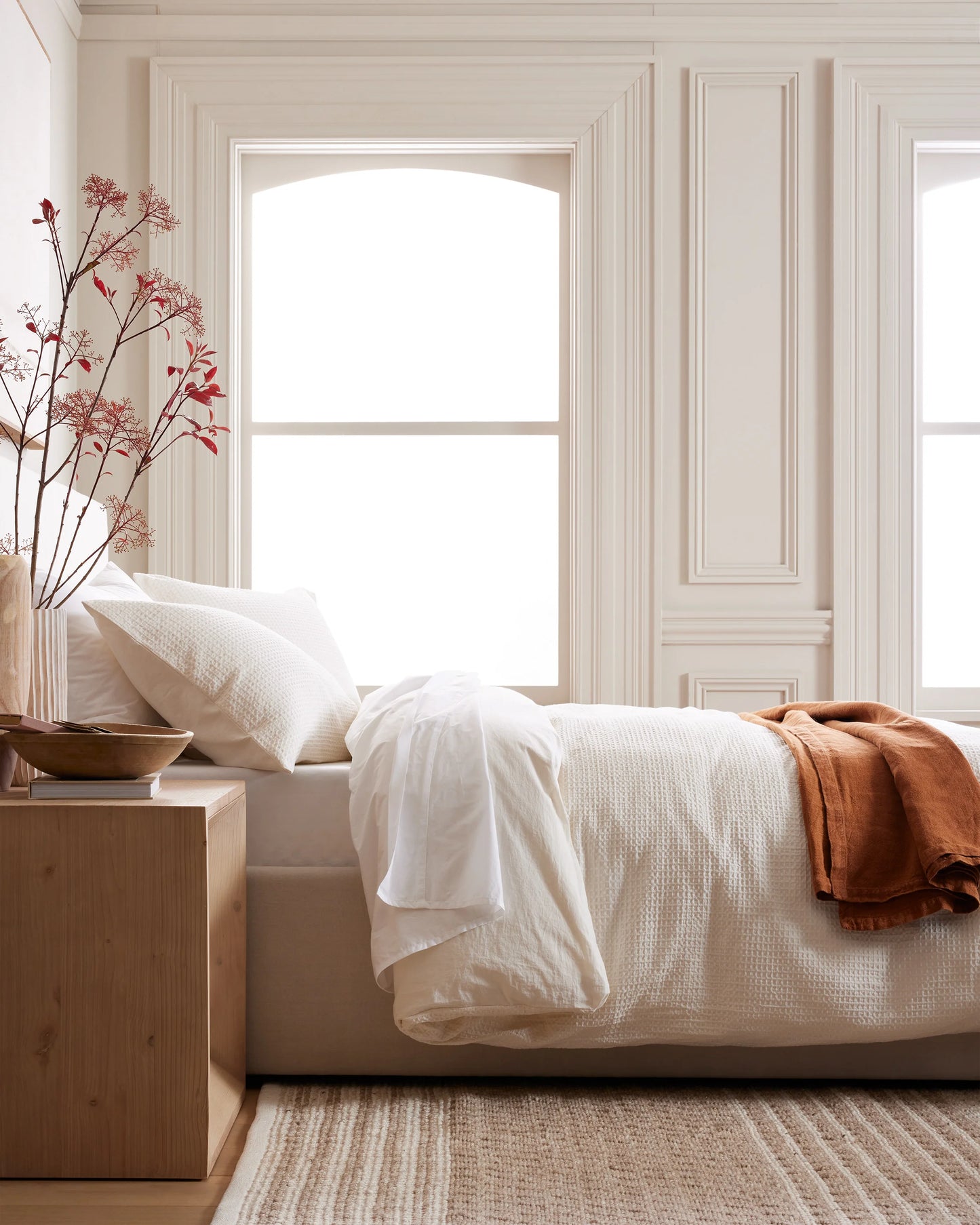 Organic Luxe Honeycomb Sham Set - Standard / Mineral