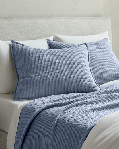 Organic Ribbed Cotton Shams - Standard / Toffee
