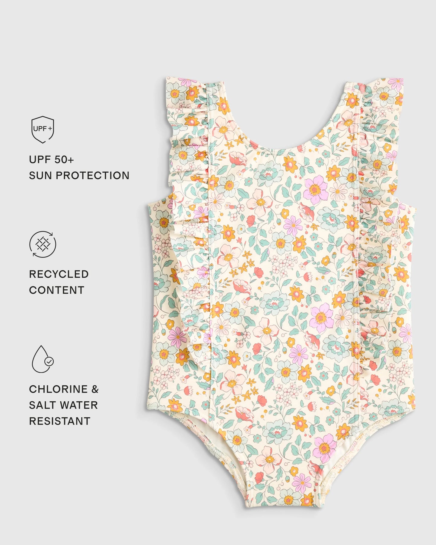 Ruffle One Piece Swimsuit - 6 / Soft Ditsy Floral
