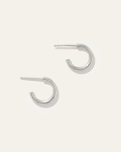 14K Gold Half Huggie Hoops - One Size / Yellow Gold