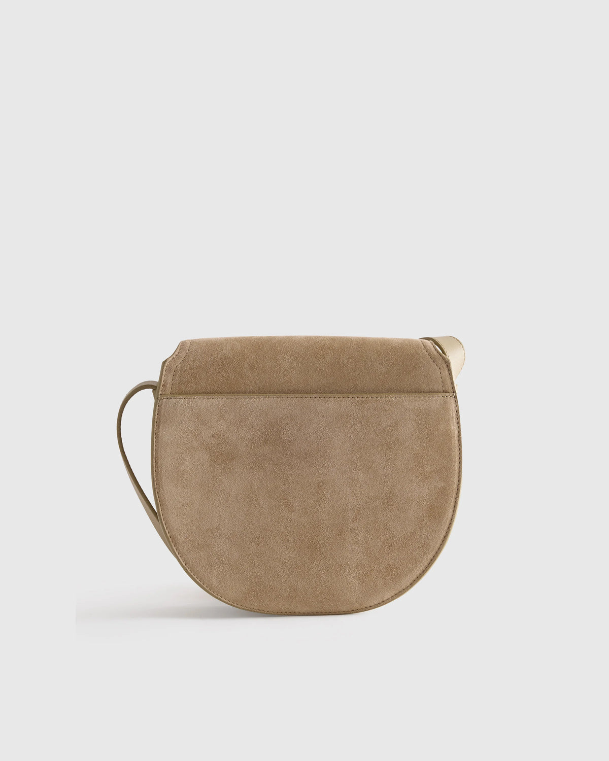 Italian Suede Saddle Bag - One Size / Pebble