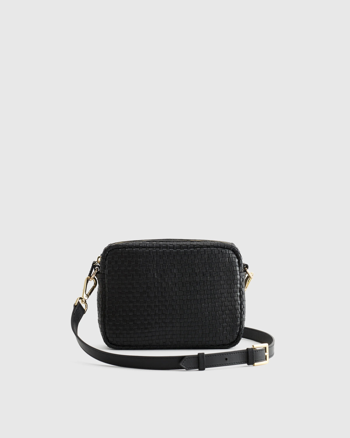 Italian Leather Handwoven Crossbody - One Size / Cognac