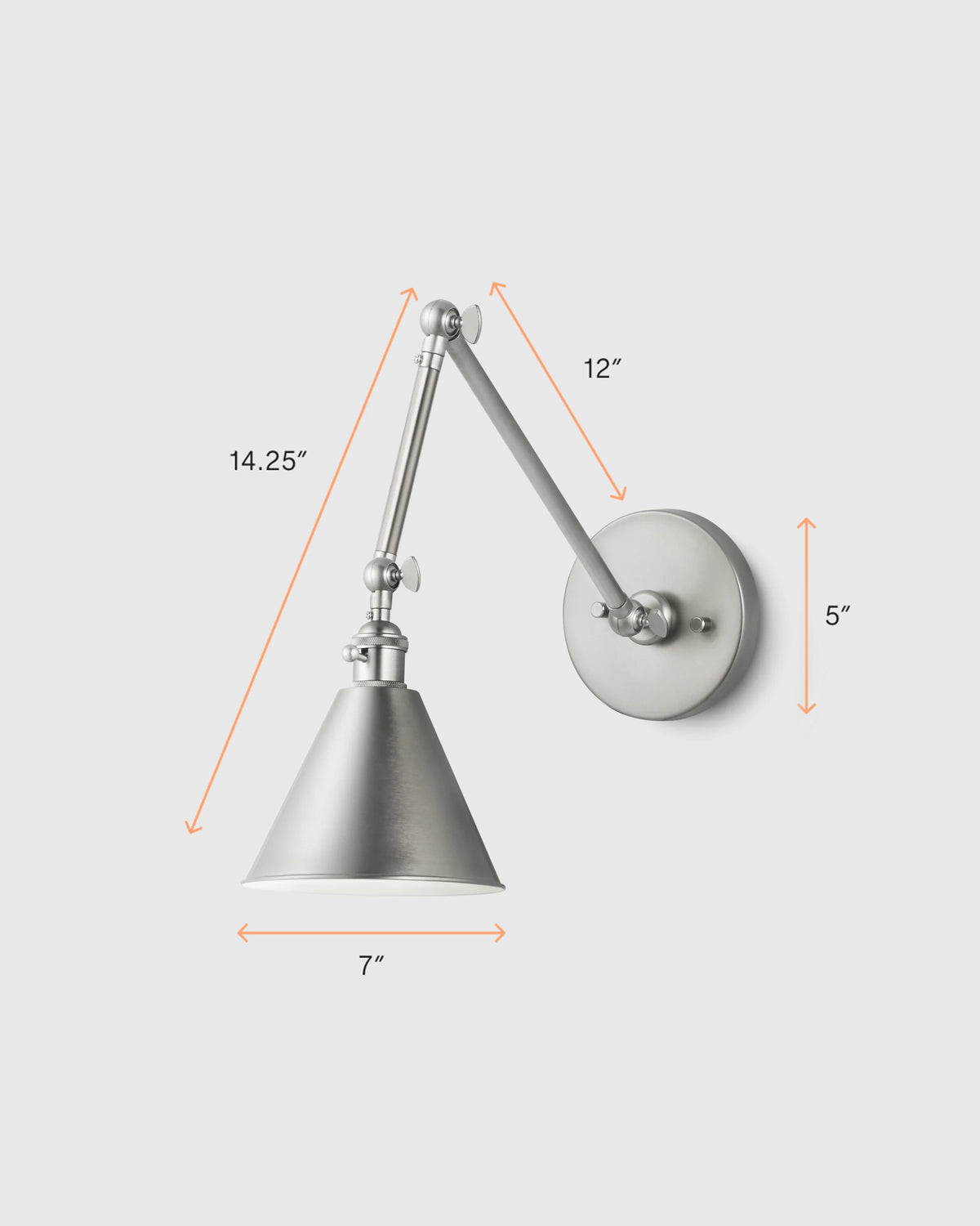 Articulating Double Arm Steel Wall Sconce - One Size / Silver