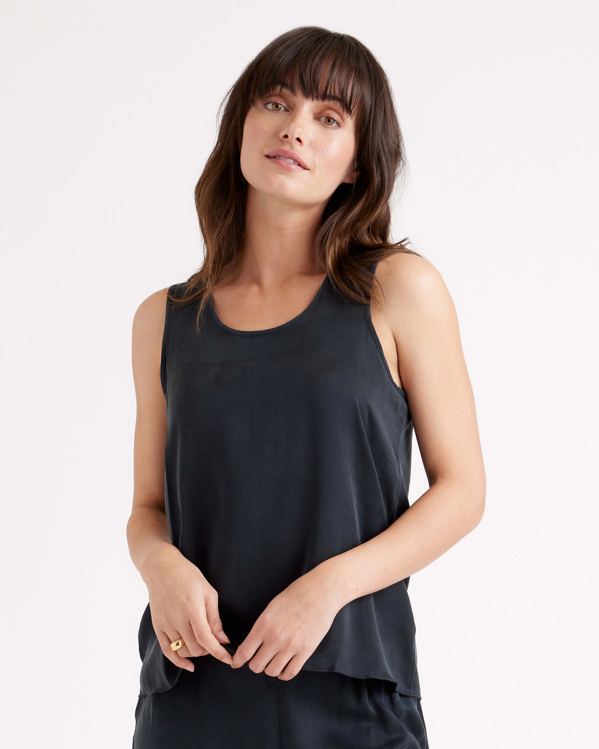 100% Washable Silk Pajama Tank - XS / Indigo