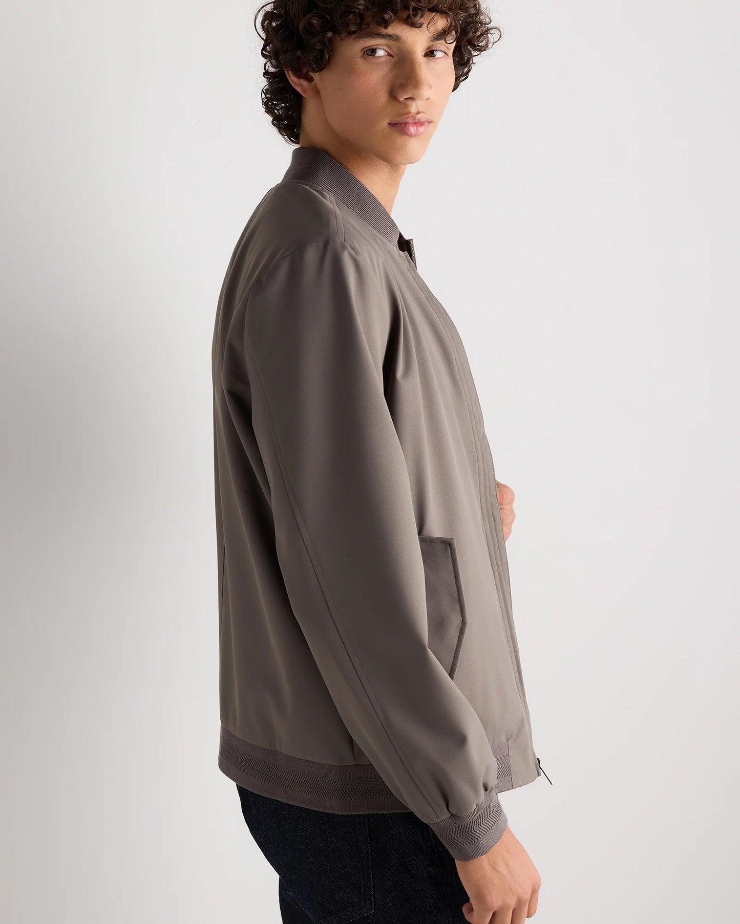 Water-Resistant Flex Bomber Jacket - S / Black