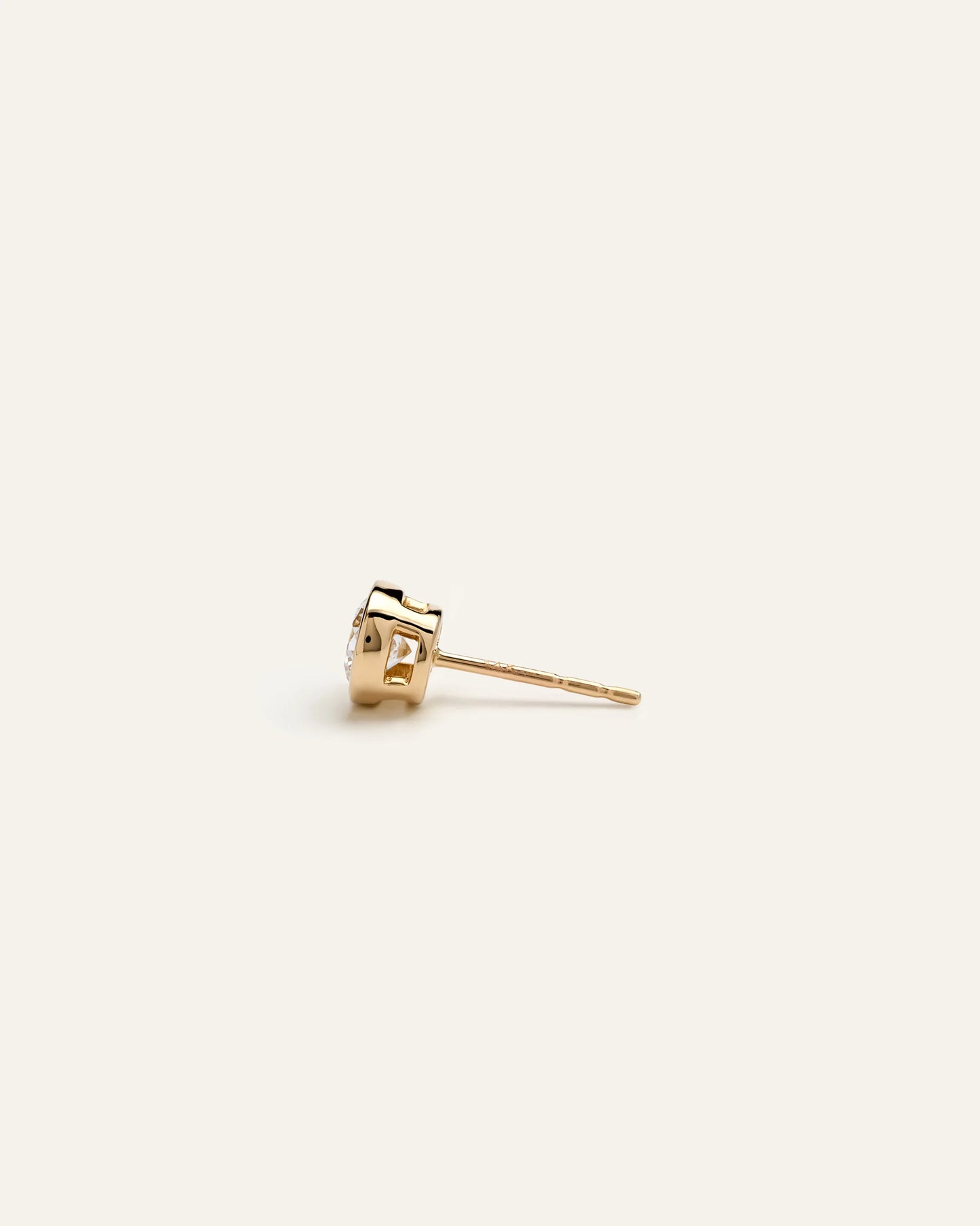 14k Gold Lab Grown Diamond Bezel Studs - 1ctw - One Size / Yellow Gold