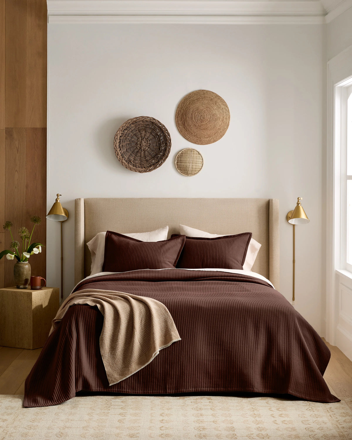 Organic Cotton Matelasse Coverlet Set - Twin / Sand