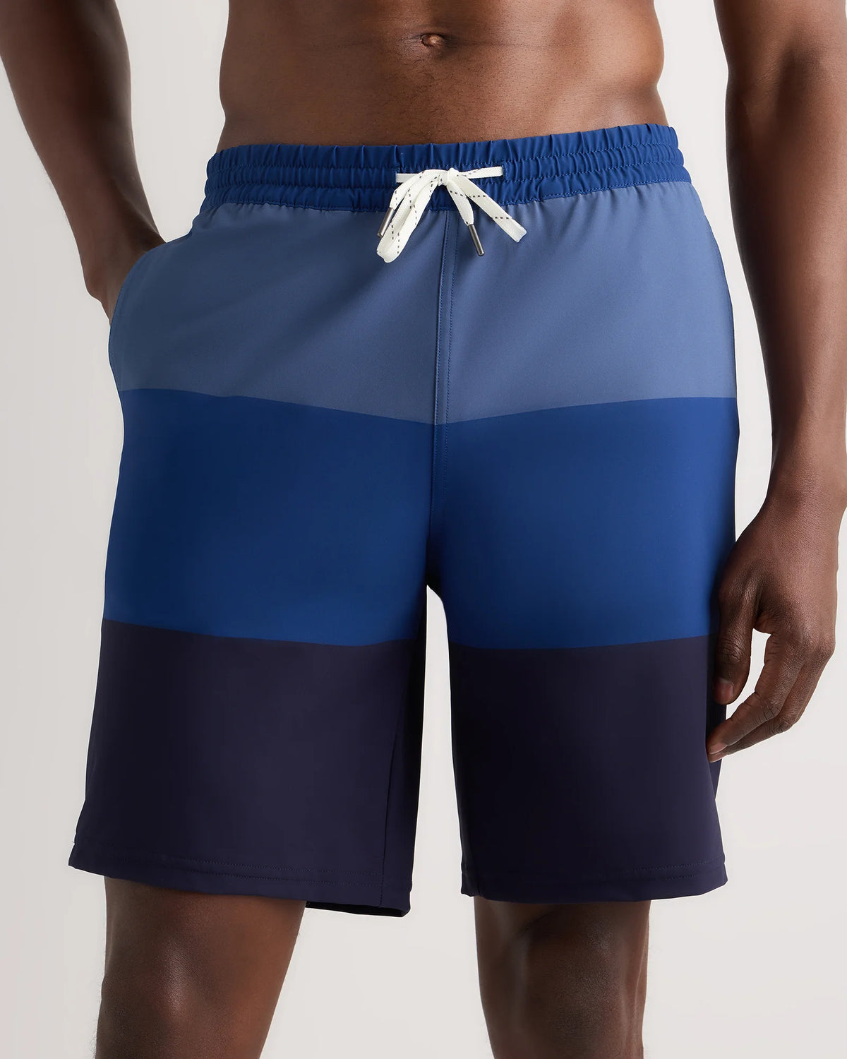 Italian Swim Trunks - 9" - S / Navy Palms