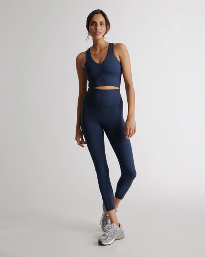 Ultra-Soft V-Neck Cropped Tank - XS / Heather Navy