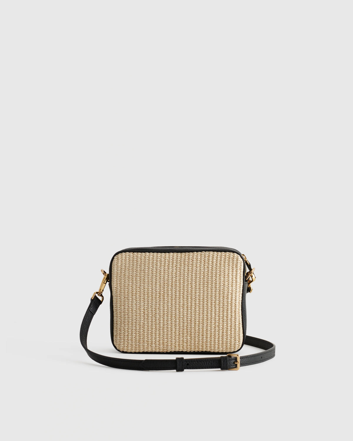Italian Leather & Raffia Crossbody - One Size / Mocha