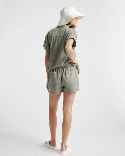 Vintage Wash Tencel Utility Shorts - XS / Moonstone Blue