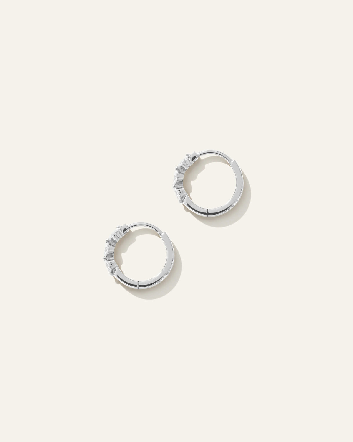 14K Gold Lab Grown Diamond Shared Prong Huggie - One Size / Yellow Gold