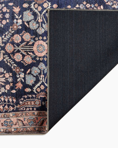 Rosalie Washable Rug - 3'9" x 5'6" / Navy
