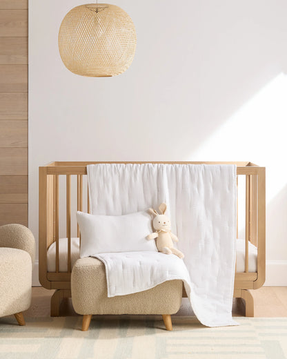 Organic Cotton Gauze Toddler Quilt - One Size / White