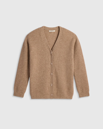 Washable Cashmere Oversized Fisherman Cardigan - 10 / Oatmeal