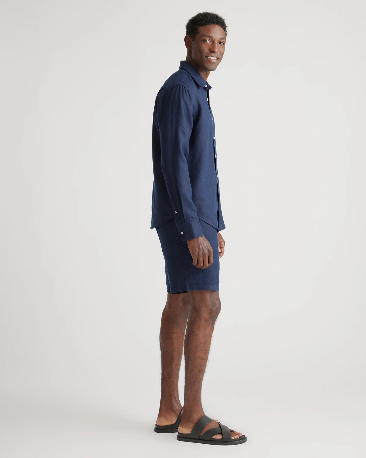 100% European Linen Relaxed Long Sleeve Shirt - XS / Flax