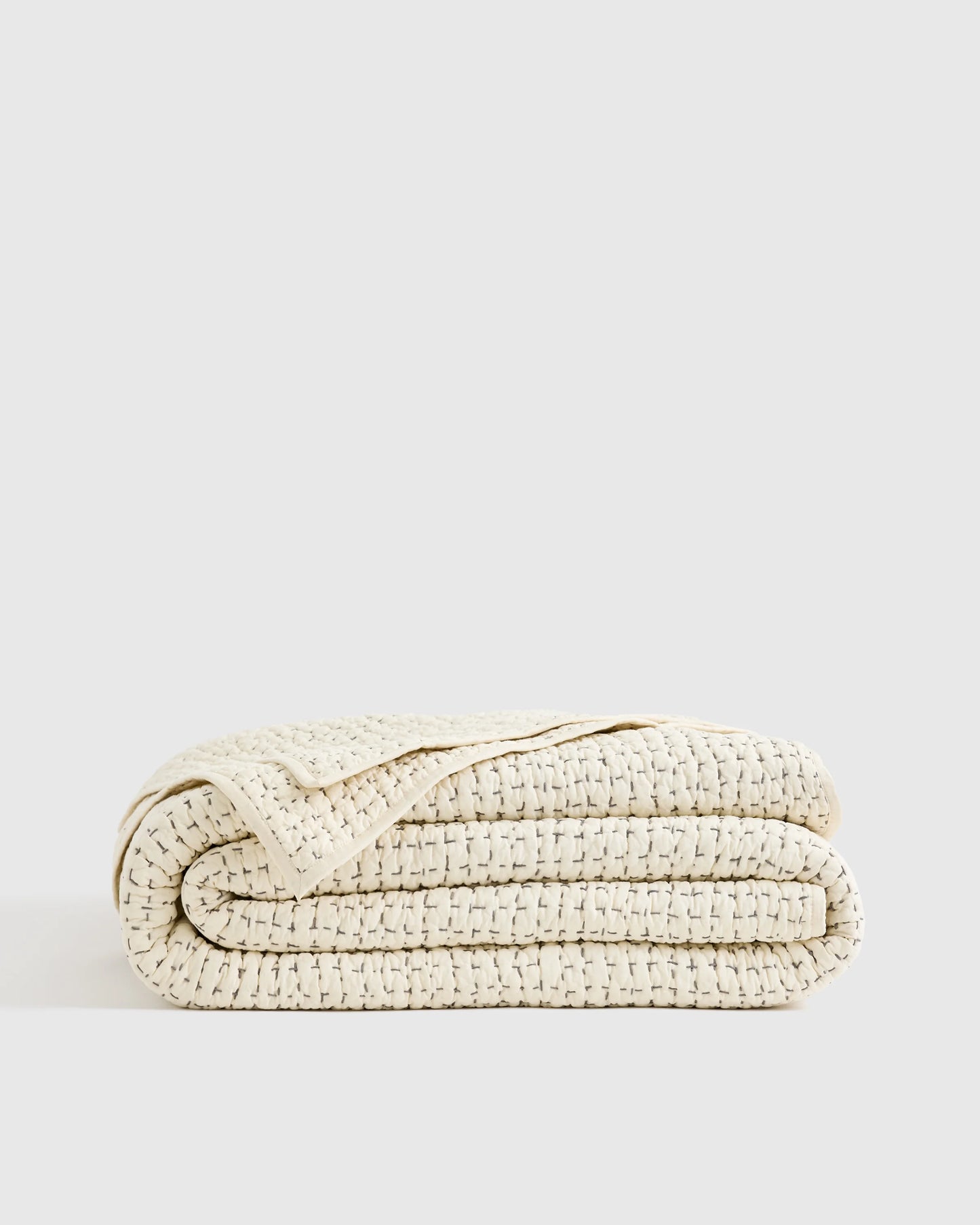 Organic Cotton Hand Stitched Quilt - Twin / Stone