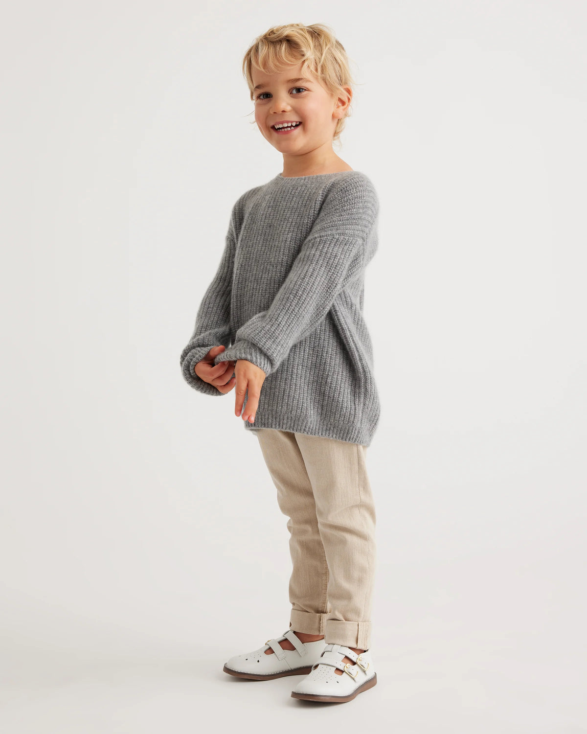 Washable Cashmere Fisherman Tunic Sweater - 2T / Ivory
