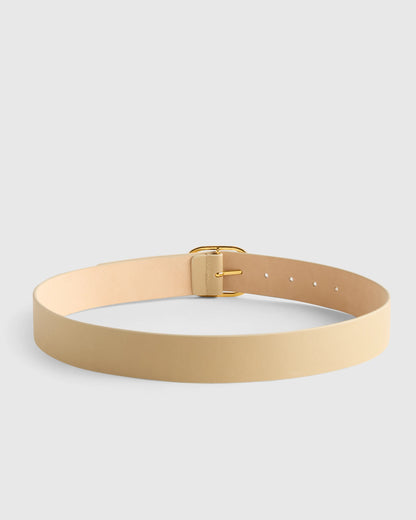Cleo Oval European Leather Belt - XS / Black