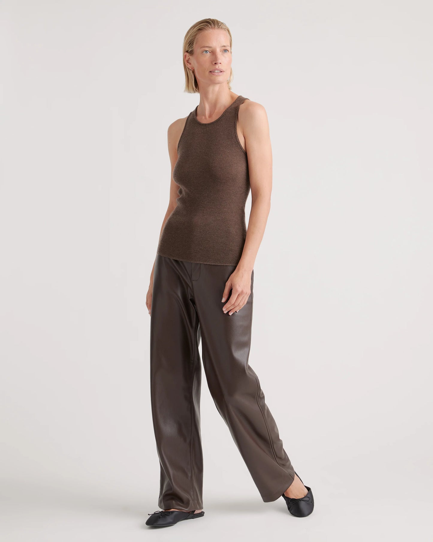 Featherweight Cashmere Ribbed Tank - XS / Charcoal