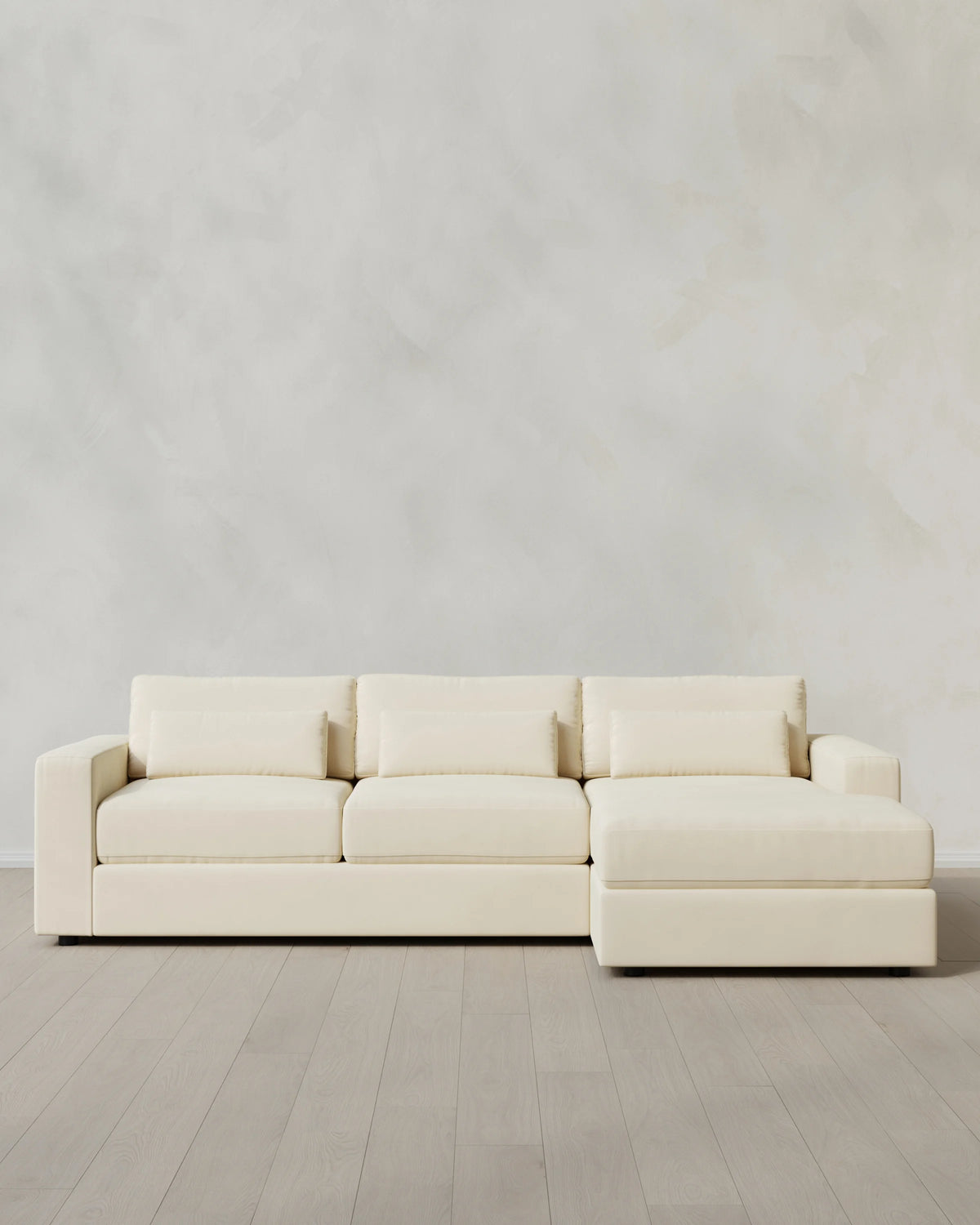 Ashford Deep Seat Chaise Sectional in Performance Velvet - 119" Right Arm / Rust