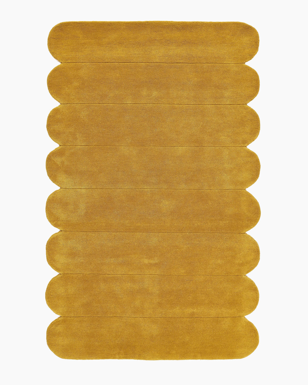 Scalloped Border Hand-Tufted Rug - 5' x 8' / Mustard