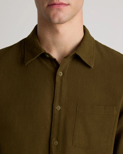 Organic Cotton Stretch Selvage Shirt - S / Mini Blue Stripe