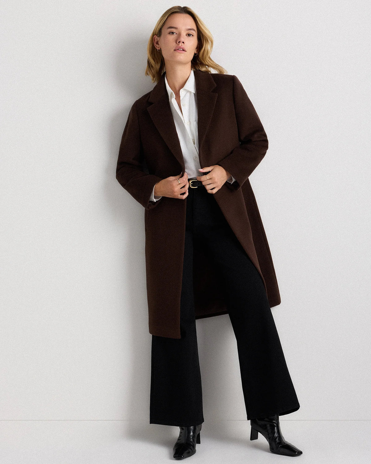 Wool Cashmere Blazer Coat - XS / Mocha Brown