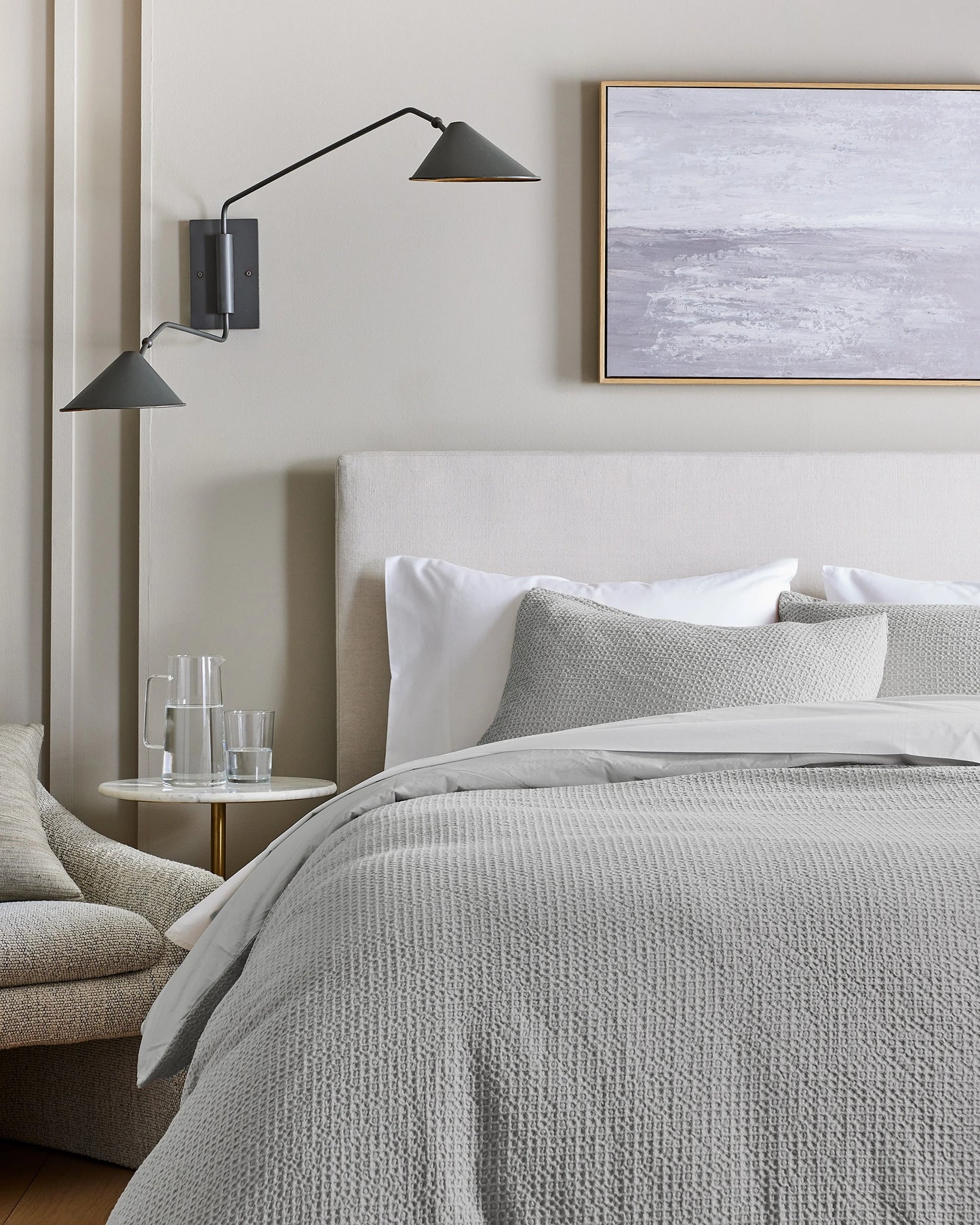 Organic Luxe Honeycomb Duvet Cover Set - Twin / Mineral