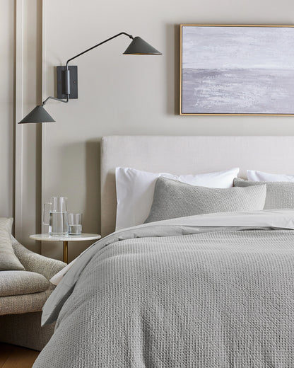 Organic Luxe Honeycomb Duvet Cover Set - Twin / Mineral