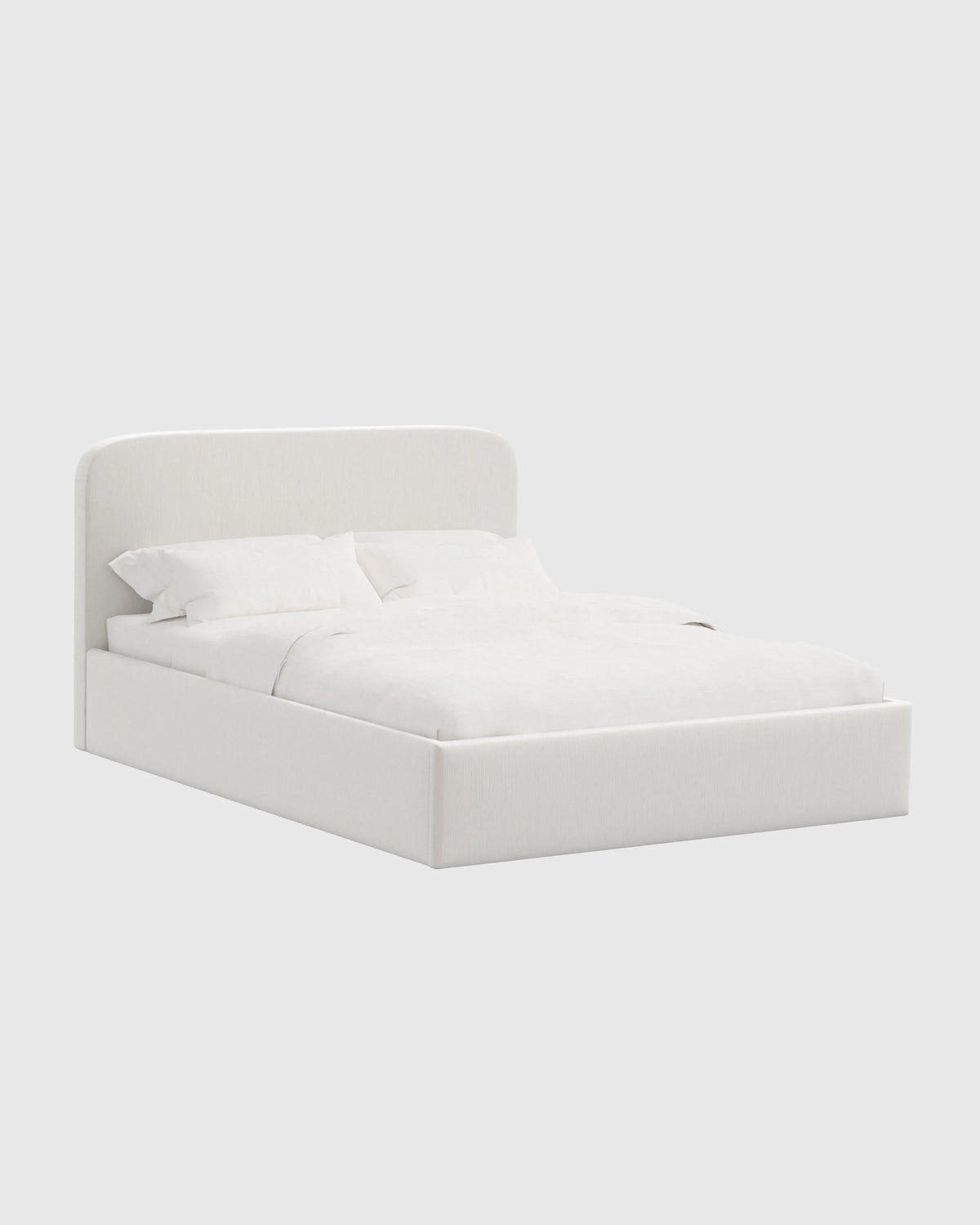 Curved Bed in Performance Velvet - Full / Walnut