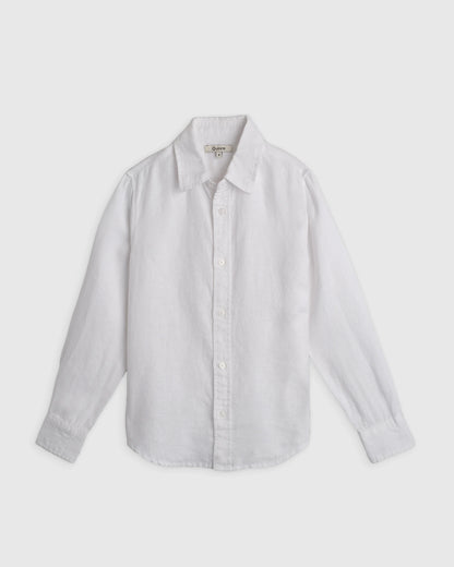 100% European Linen Long Sleeve Shirt - 6 / Sky Blue Mariner Stripe